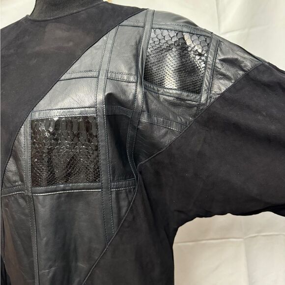 Dominic Bellissimo Vintage Suede Long Sleeve Dress Black - Picture 5 of 9